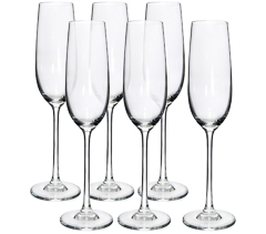Conjunto de taca 06pc champagne cristal 250ml
