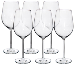 Taca 06pc bordeaux lead free crystal 750ml
