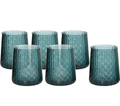 Copo 06pc baixo texture blue 400ml