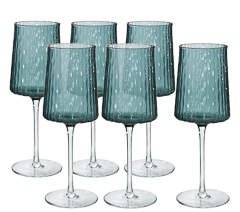 Taca 06pc vinho texture blue 330ml