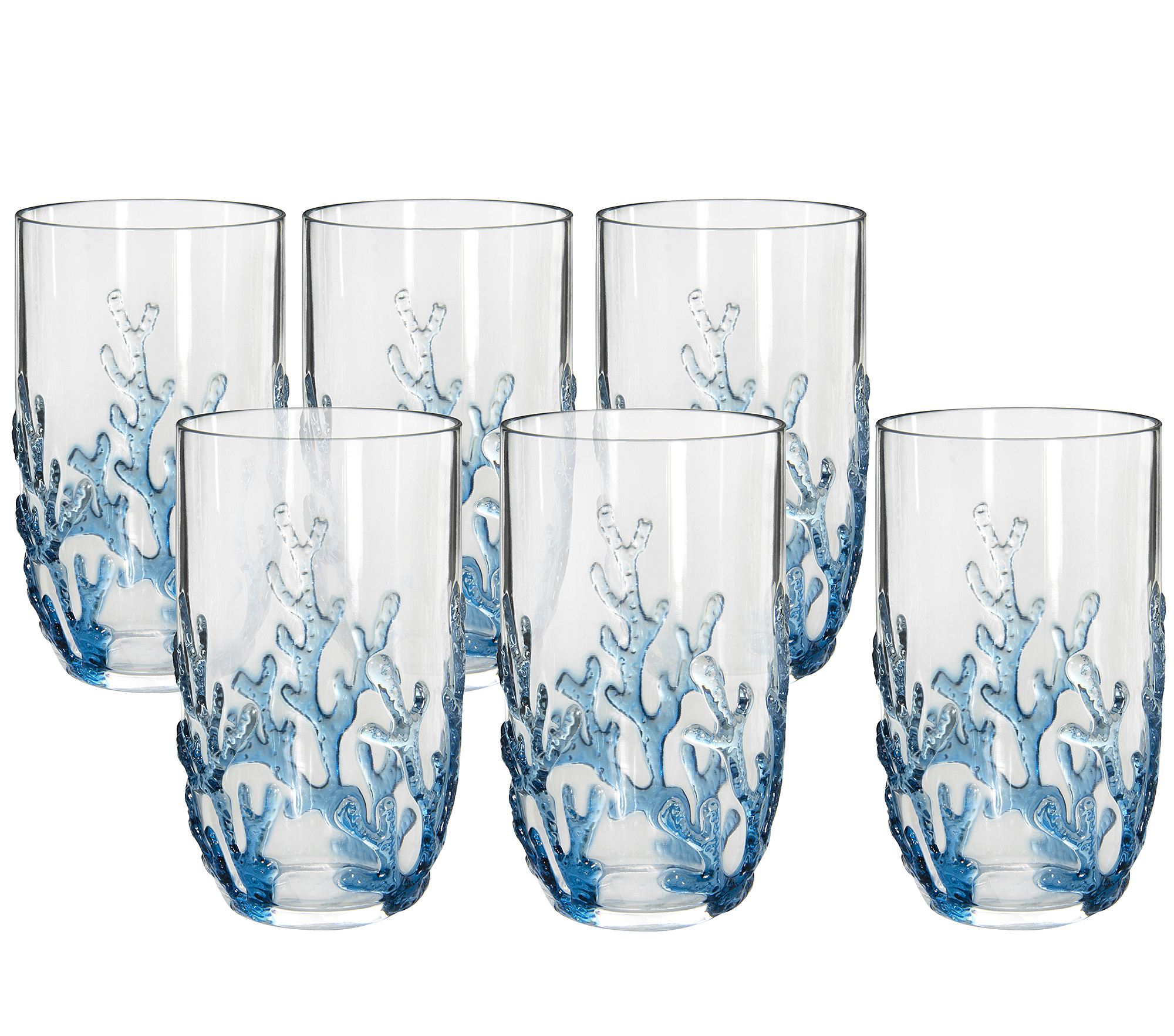 Copo alto 06pc coral navy 650ml