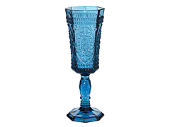 Taca  vidro azul h18cm 150ml
