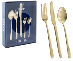 Faqueiro 30pc viena inox champanhe fosco