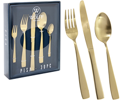 Faqueiro 30pc pisa inox champanhe fosco