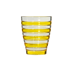 Copo baixo stripes yellow 414ml