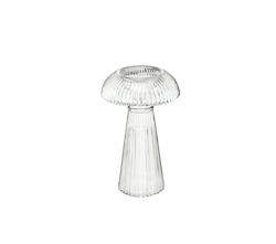 Porta velas shitake m clear 14x10cm