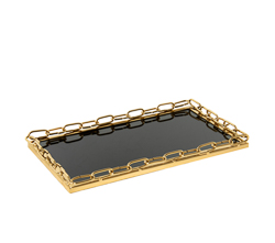 Bandeja chain noir gold 30x17x2,5cm