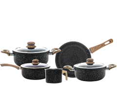 Panela 05pc inducao granilite preto aluminio rev. ceramico