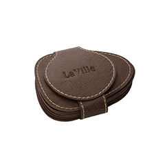 Porta copo 06pc eco couro borda italiana organico cafe