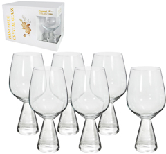 Taca 06pc vinho transparente prisma cristal 350ml