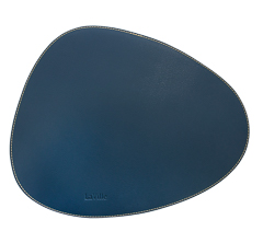 Jogo americano couro ecologico organico azul marinho 45,5x36,5cm